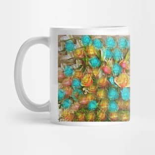 Roses Blue and Pink Vintage Mug